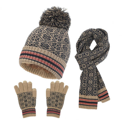 Demi | Casual Dames 4-delige Winterset - Gebreide Sjaal, Muts en Handschoenen