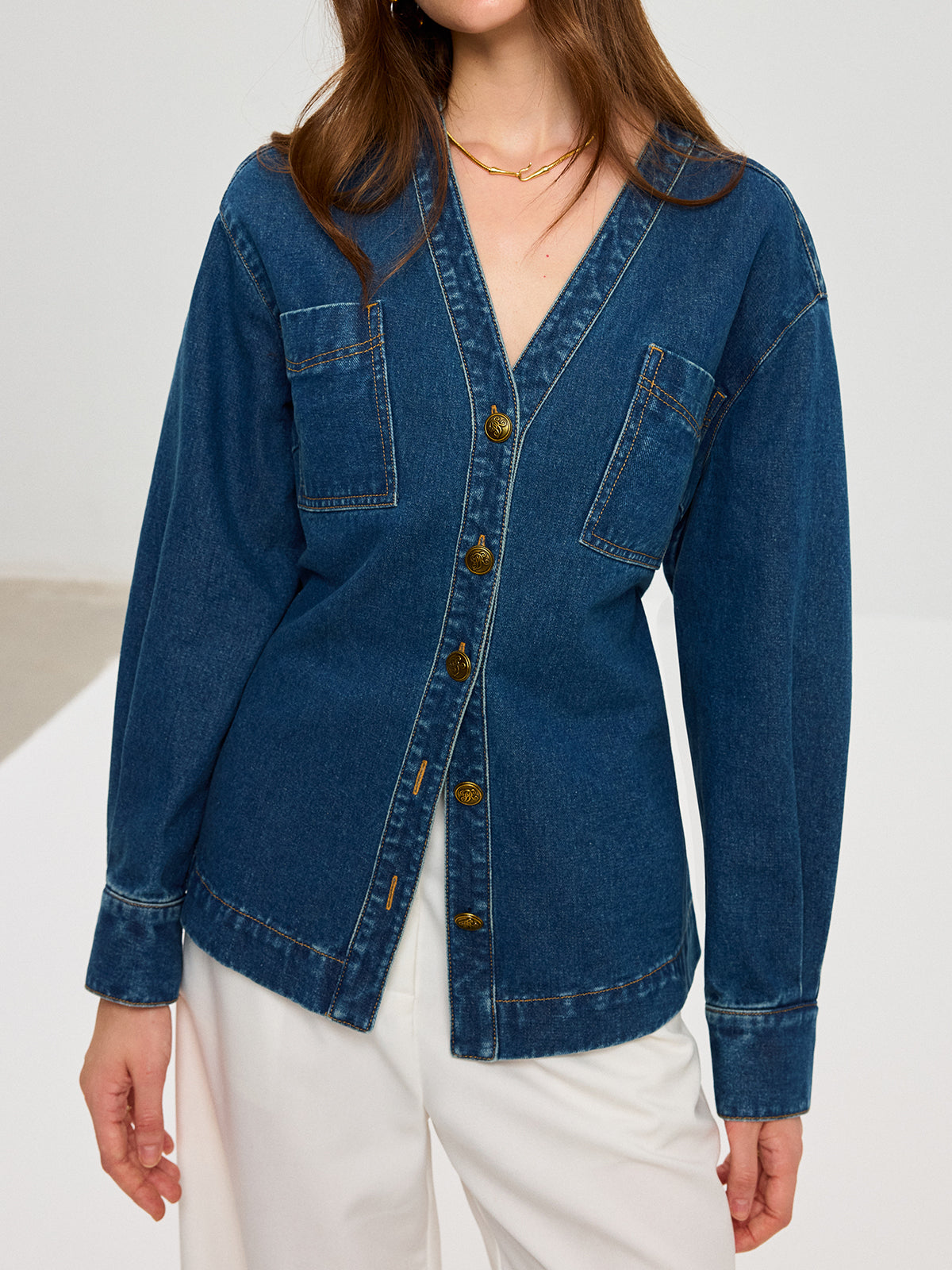 Deni | Dames Tussenjas - Casual Denim Met Ceintuur