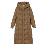 Diana | Dames Lange Winterjas - Gewatteerde Look met Nekomslag 5