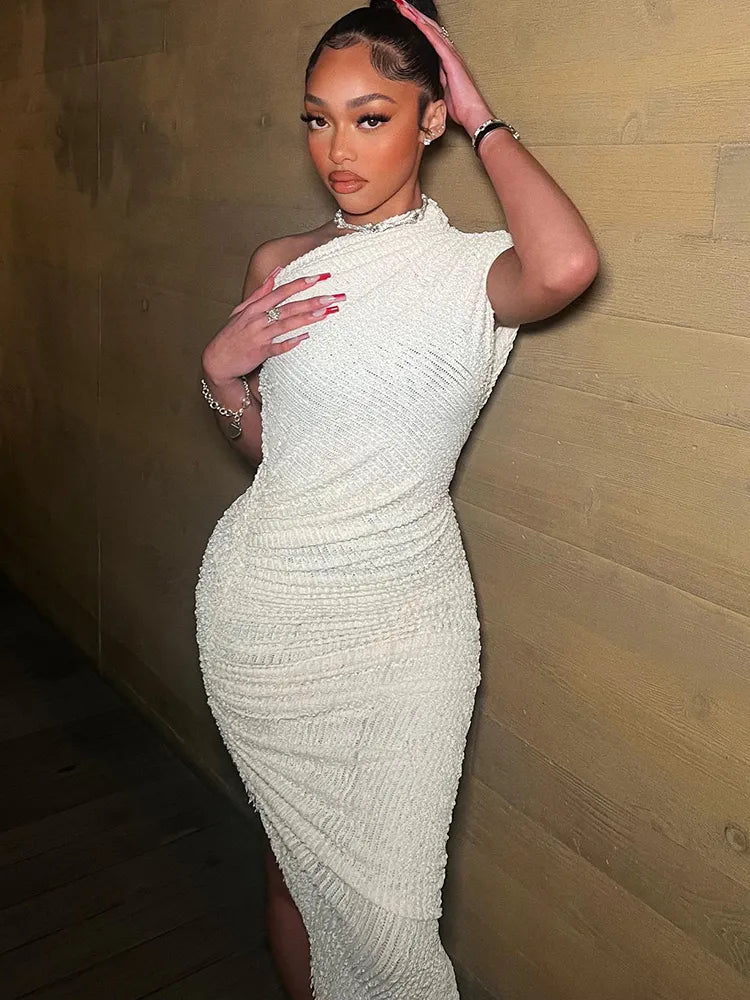 Rafaelle | Elegant & Getailleerde One-Shoulder Jurk met Split