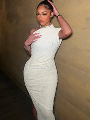 Rafaelle | Elegant & Getailleerde One-Shoulder Jurk met Split