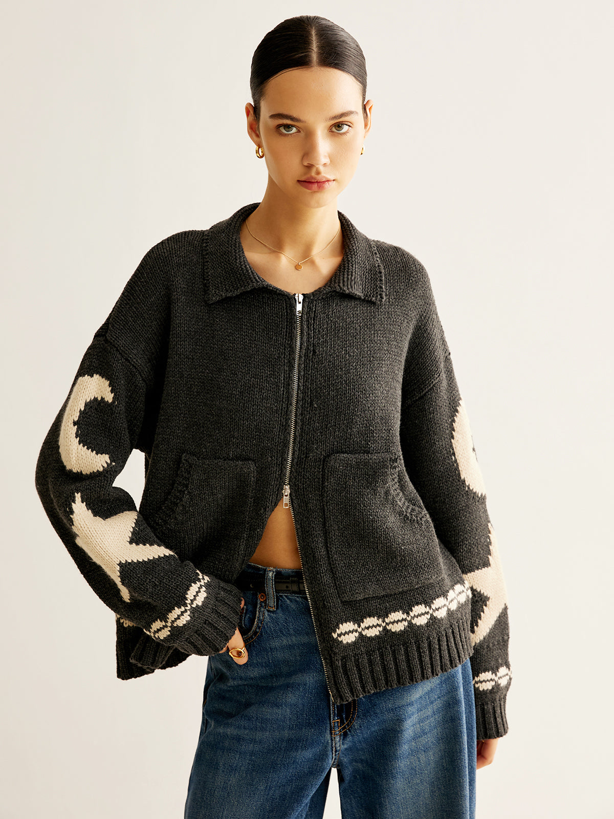 Djura | Casual Dames Vest - Jacquard, Hoog Stretch