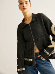 Djura | Casual Dames Vest - Jacquard, Hoog Stretch