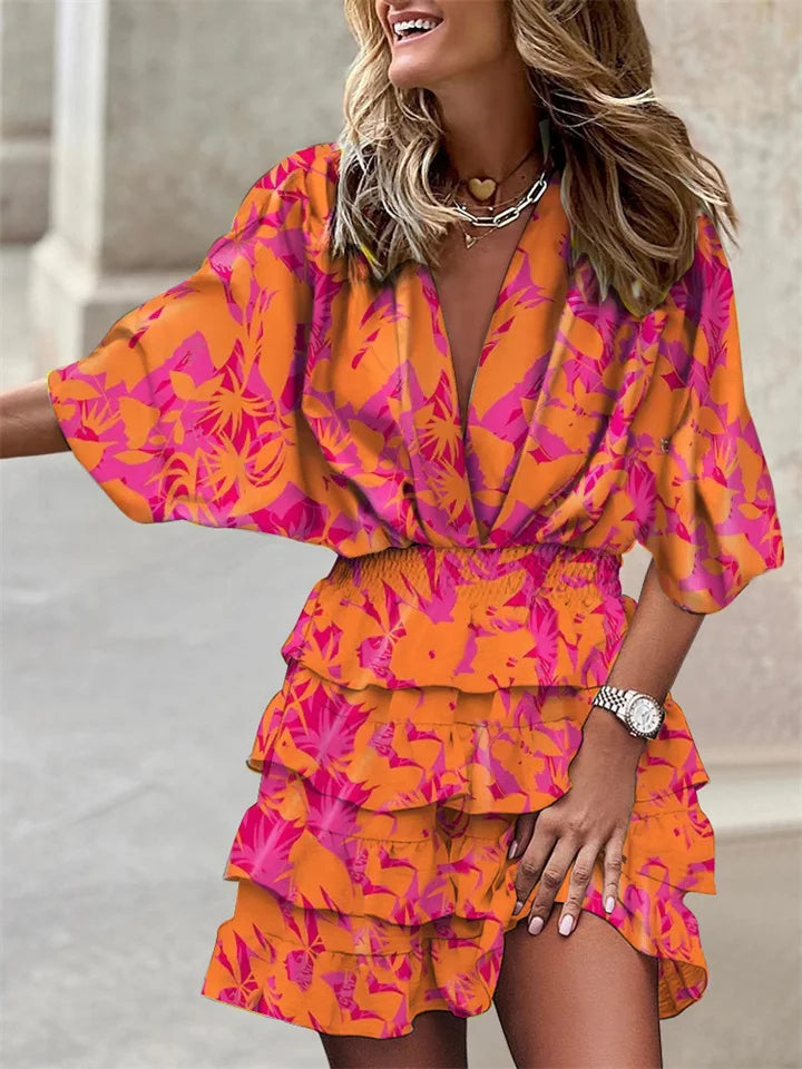 Annelie | Luchtige Zomerjurk met V-Hals & Ruches