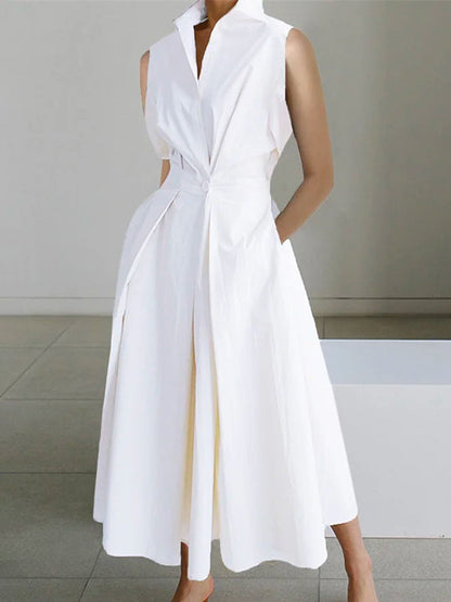Bellas | Elegante Witte Maxi Overhemdjurk