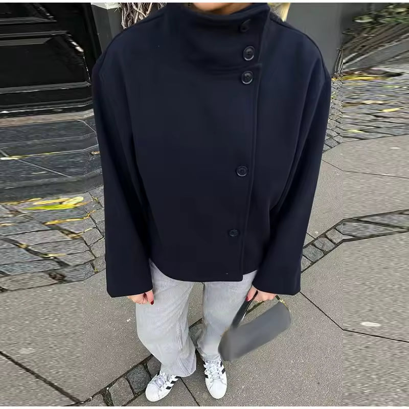 Mina | Luxe Breasted Korte Winterjas Dames - Warm en Comfortabel