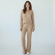 Elin | Comfortabele Tweedelig Loungewear Set Dames - Jogging Ribstof