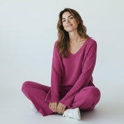 Elin | Comfortabele Tweedelig Loungewear Set Dames - Jogging Ribstof