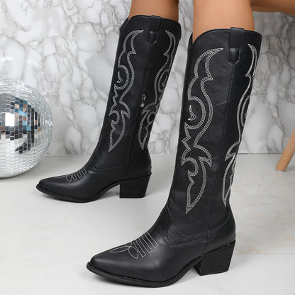 Eline | Dames Cowboy Laarzen van Hoogwaardig PU-Leer - Comfortabel en Stijlvol