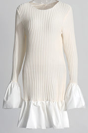 Eline | Dames Mini Jurk - Geplooid Ontwerp met Uitlopende Mouwen, Trendy 4