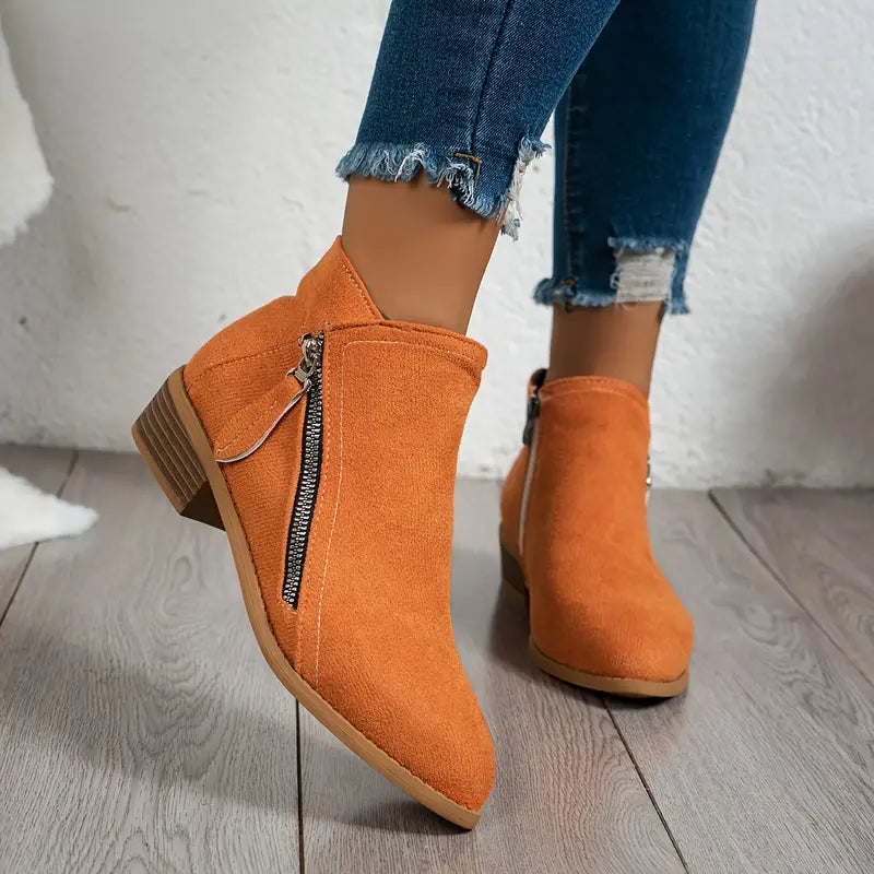 Elva | Trendy Suède Laarzen met Hak