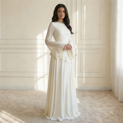 Elysia | Dames Maxi Jurk - Vloeiende Stof met Ruffle Details, Elegante Pasvorm 0