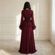 Elysia | Dames Maxi Jurk - Vloeiende Stof met Ruffle Details, Elegante Pasvorm 6