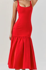 Eveline | Dames Midi Jurk - Hoogwaardige Stof met Ruches, Elegant Jurkje 5