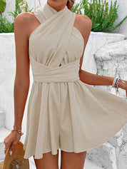 Elya | Zomerse Mini Jurk Dames – Katoen & Gekruist Detail