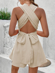 Elya | Zomerse Mini Jurk Dames – Katoen & Gekruist Detail