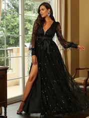 Evelyn | Dames Galajurk - Zwarte Pailletten, Elegante Avondjurk voor Feestjurken 2