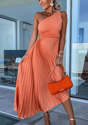Evelyn | Dames Midi-jurk - Geplooide Elegantie voor Bruiloften en Galas 1