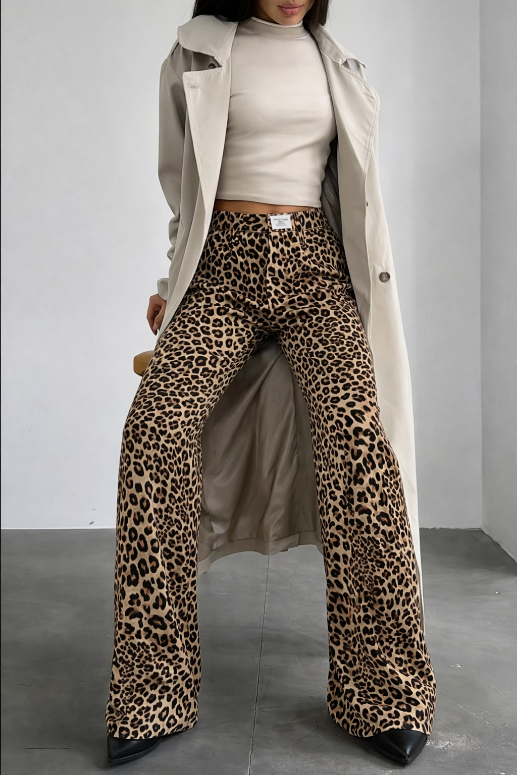 Fallon | Trending Luipaardprint Jeans met Rechte Pijpen