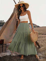 Enna | Bohemian Katoenen Maxi Rok Dames – Zomers met Volant Details