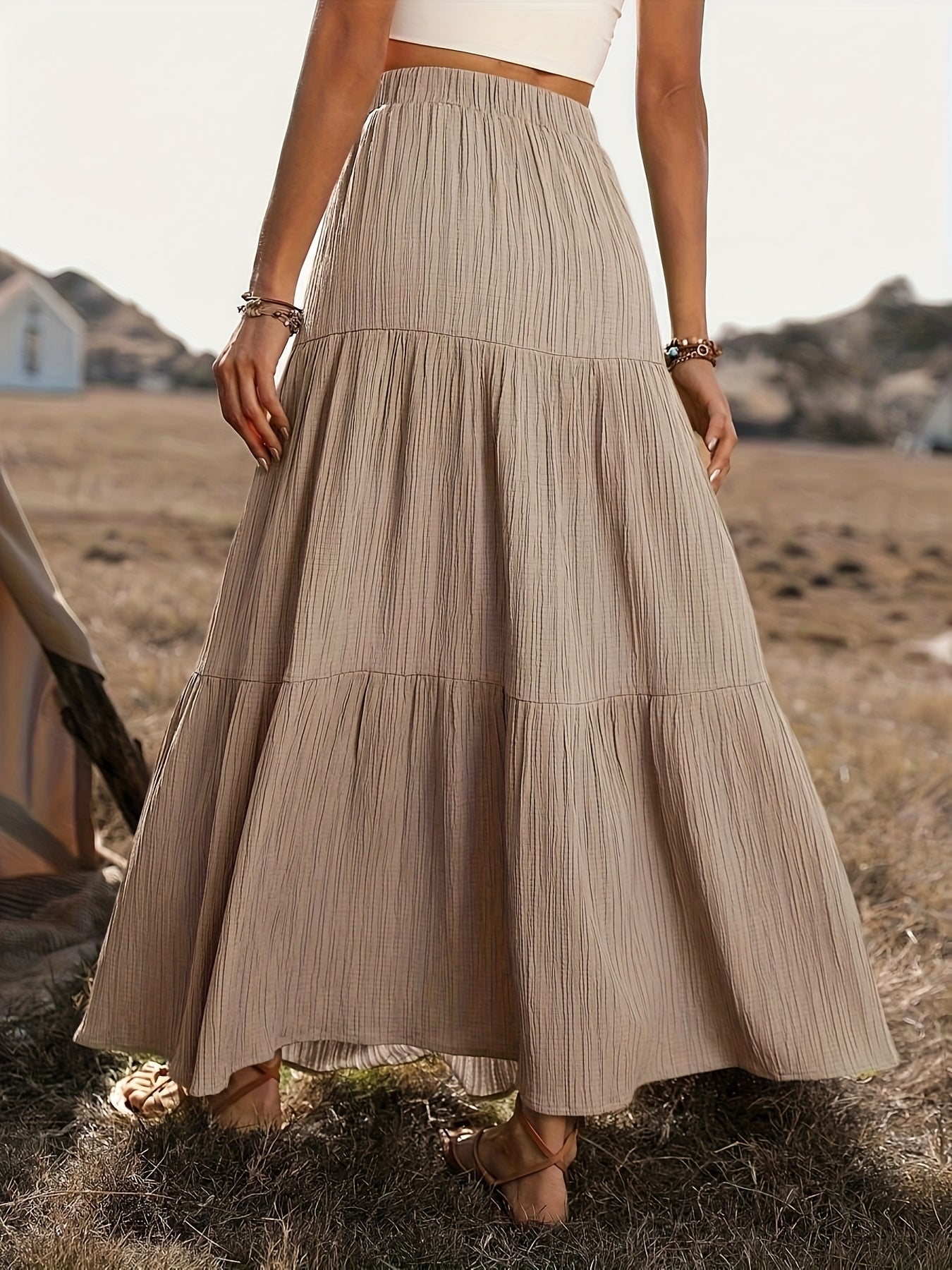 Enna | Bohemian Katoenen Maxi Rok Dames – Zomers met Volant Details