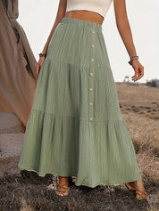 Enna | Bohemian Katoenen Maxi Rok Dames – Zomers met Volant Details