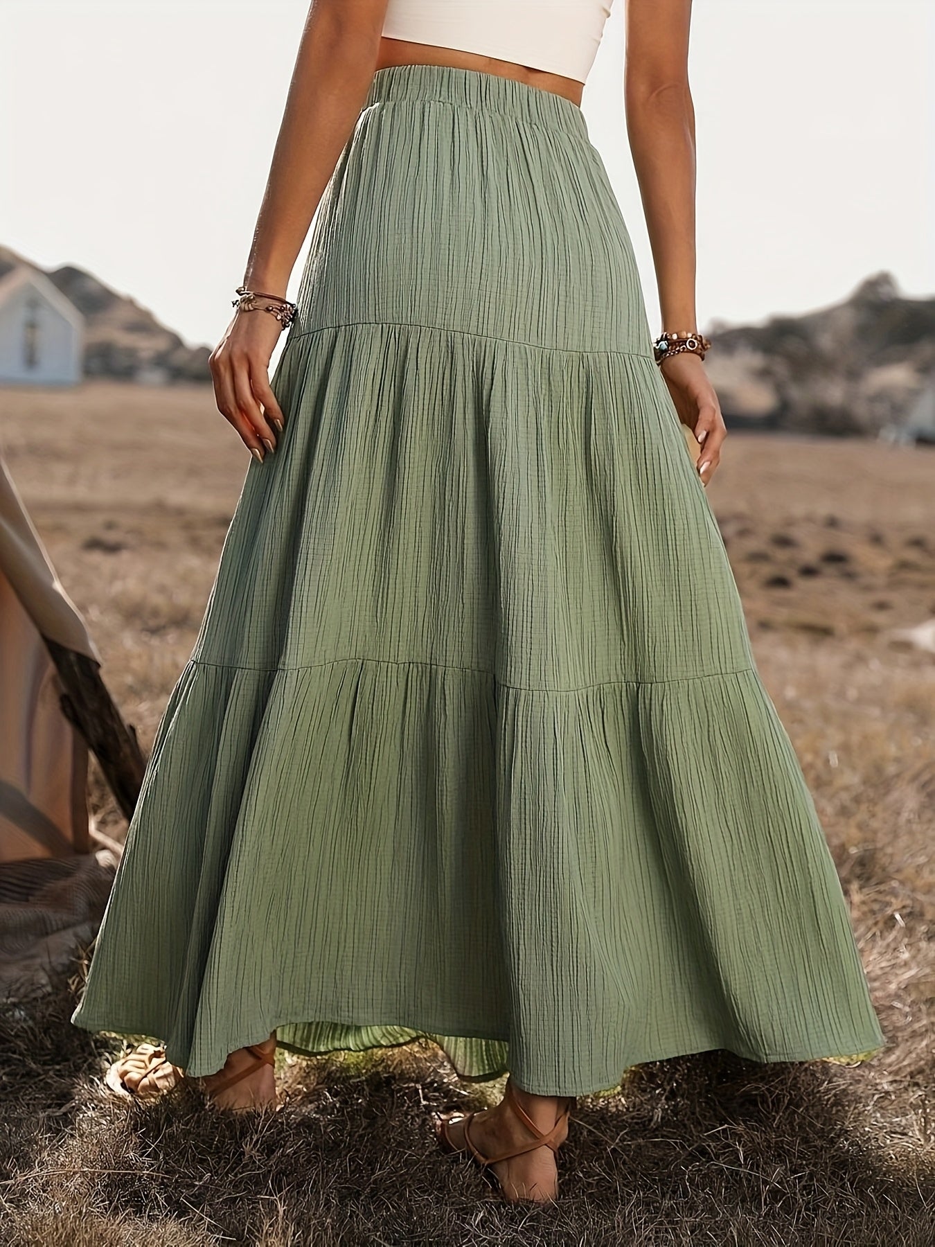 Enna | Bohemian Katoenen Maxi Rok Dames – Zomers met Volant Details