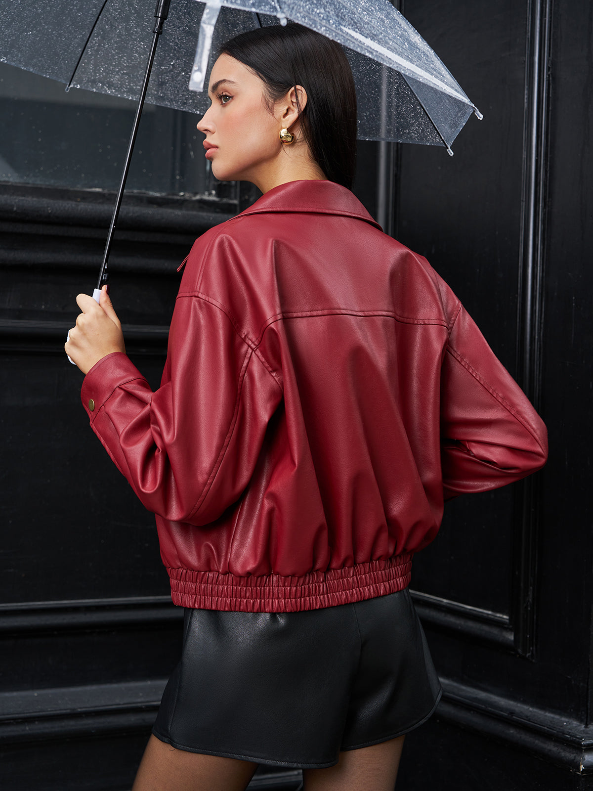 Fero | Casual Vegan Leren Jas Dames - Kort Model met Lange Mouwen