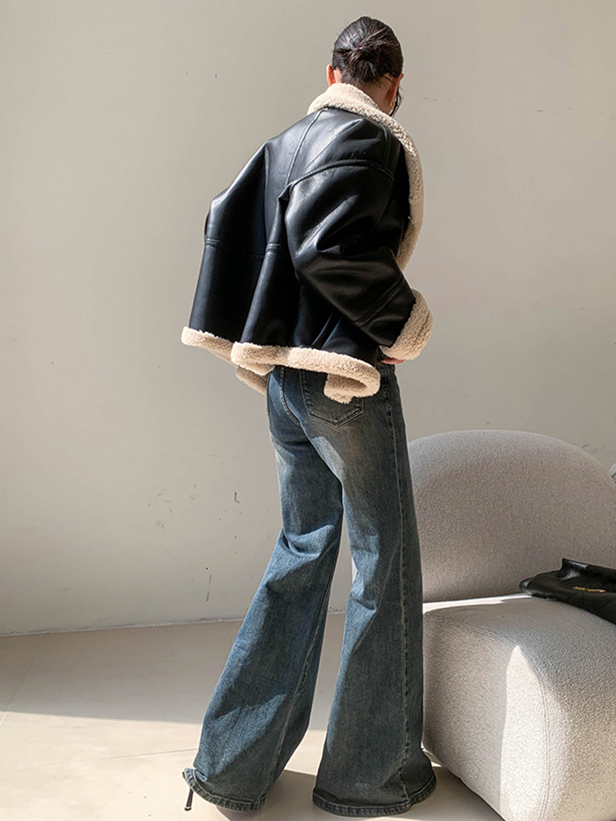 Creete | Fleece Gevoerde Lederen Jas voor Dames - Warm en Comfortabel