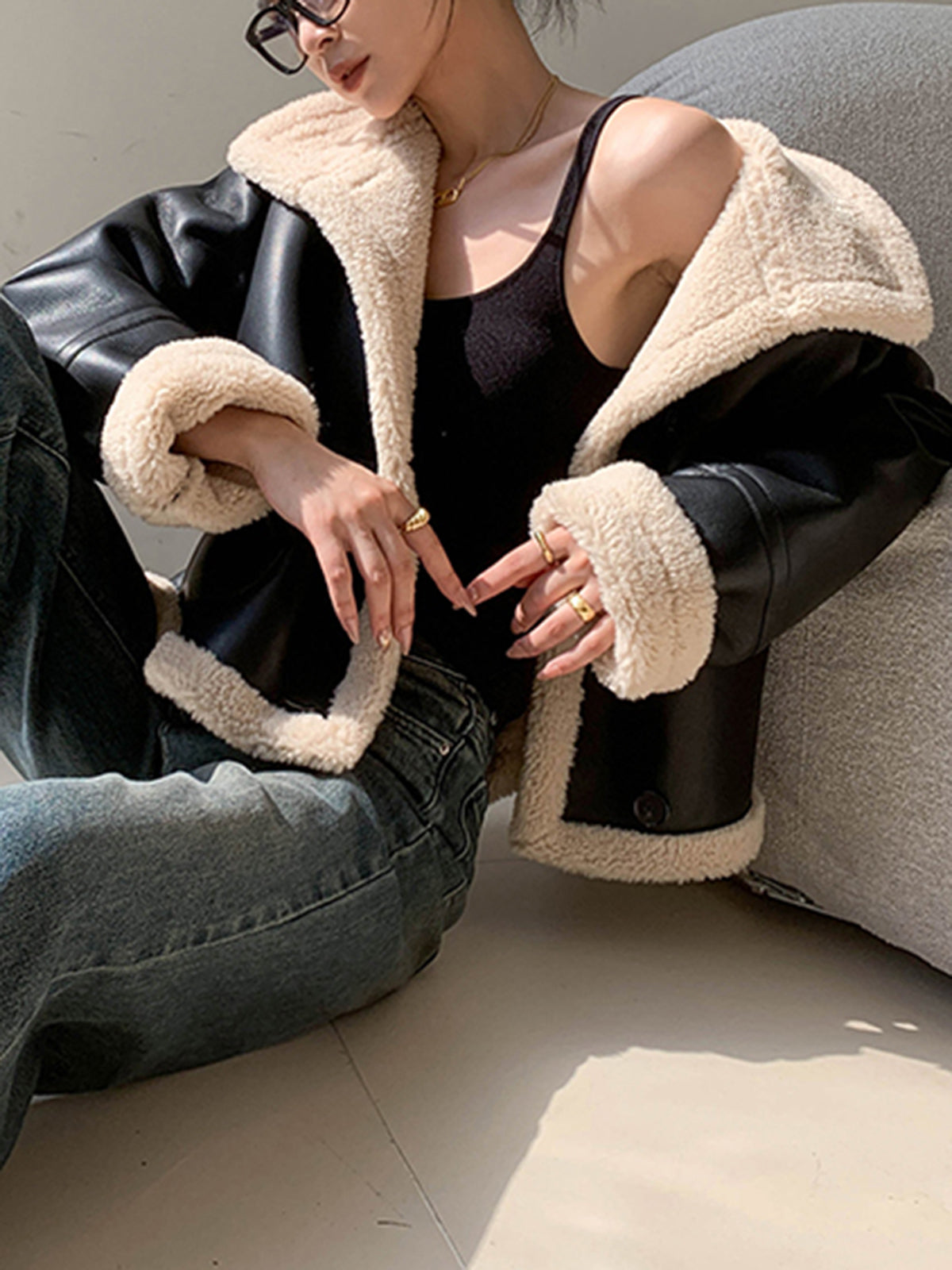 Creete | Fleece Gevoerde Lederen Jas voor Dames - Warm en Comfortabel