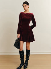 Fleur | Dames Fluwelen Jurk - Geplooid Paneel, Stijlvol en Casual 5