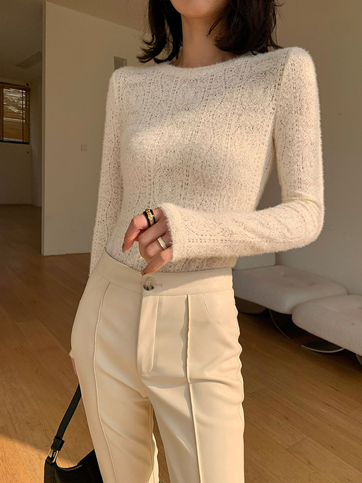 Flora | Crew Neck Top voor Dames - Regular Fit