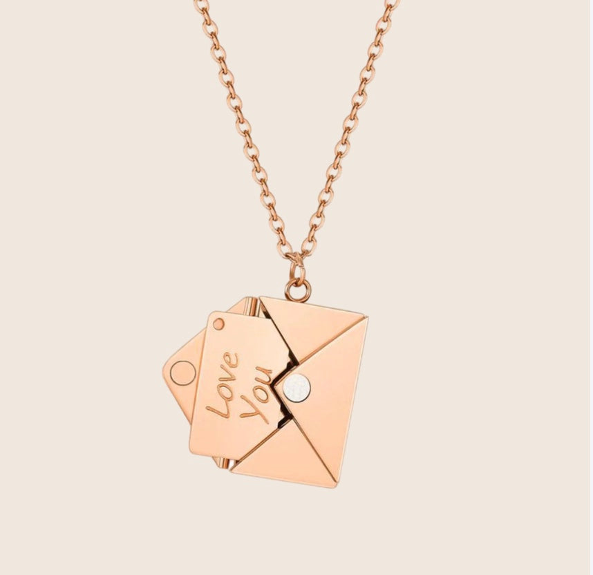 Nula | Love Letter Envelop Ketting - Roestvrij Staal