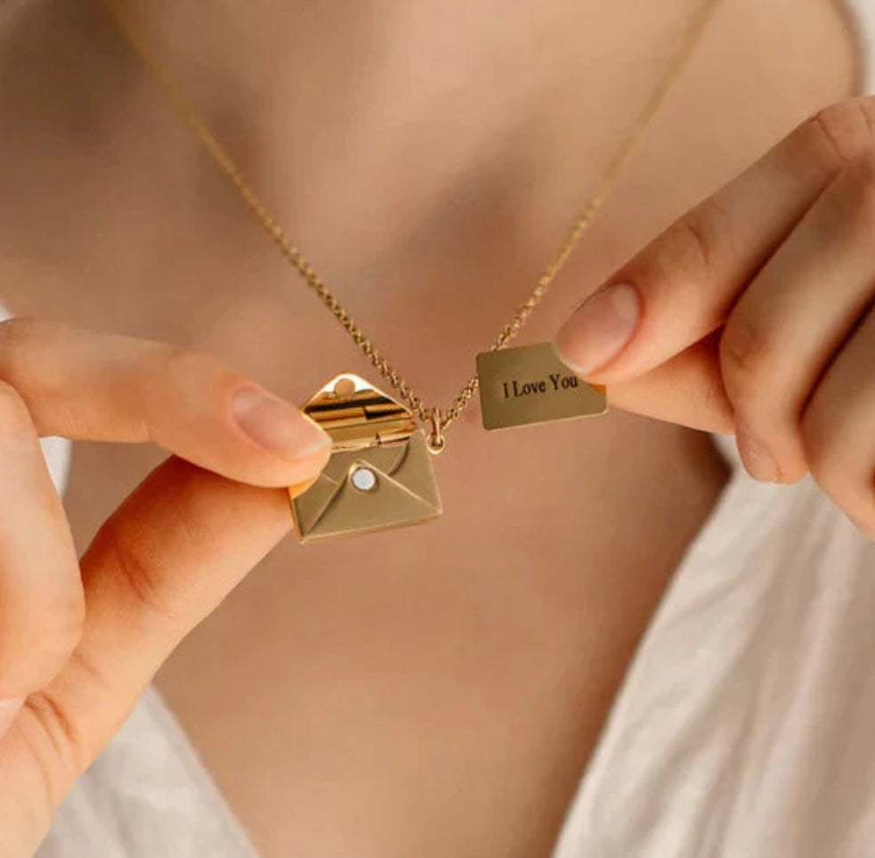 Nula | Love Letter Envelop Ketting - Roestvrij Staal