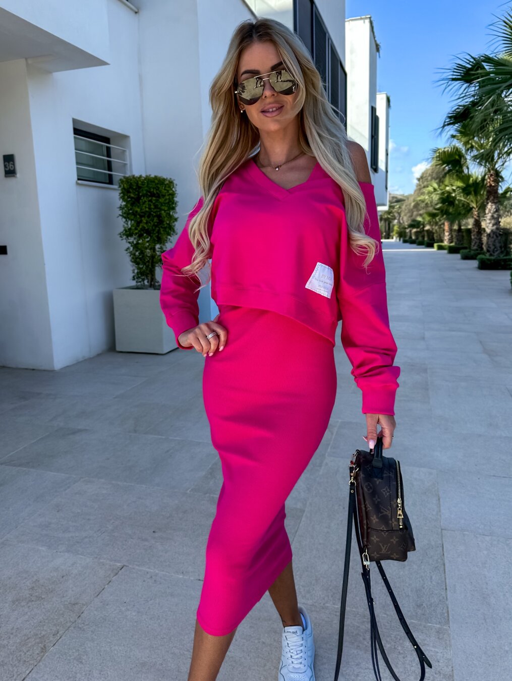 Julzie | Stijlvol & Comfortabele Set - Jurk en Cropped Trui