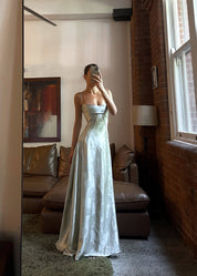 Gilda | Luxe Maxi Jurk met Elegante Bloemen Print - Kleur Pistache Groen