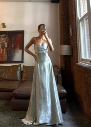 Gilda | Luxe Maxi Jurk met Elegante Bloemen Print - Kleur Pistache Groen