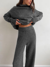 Gerio | Turtleneck Set Dames - Gebreide Tweedelige Loungewear Set