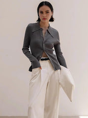 Jilly | Elegant Vest met Knopen Dames - Hoge Stretch met Viscose Afwerking