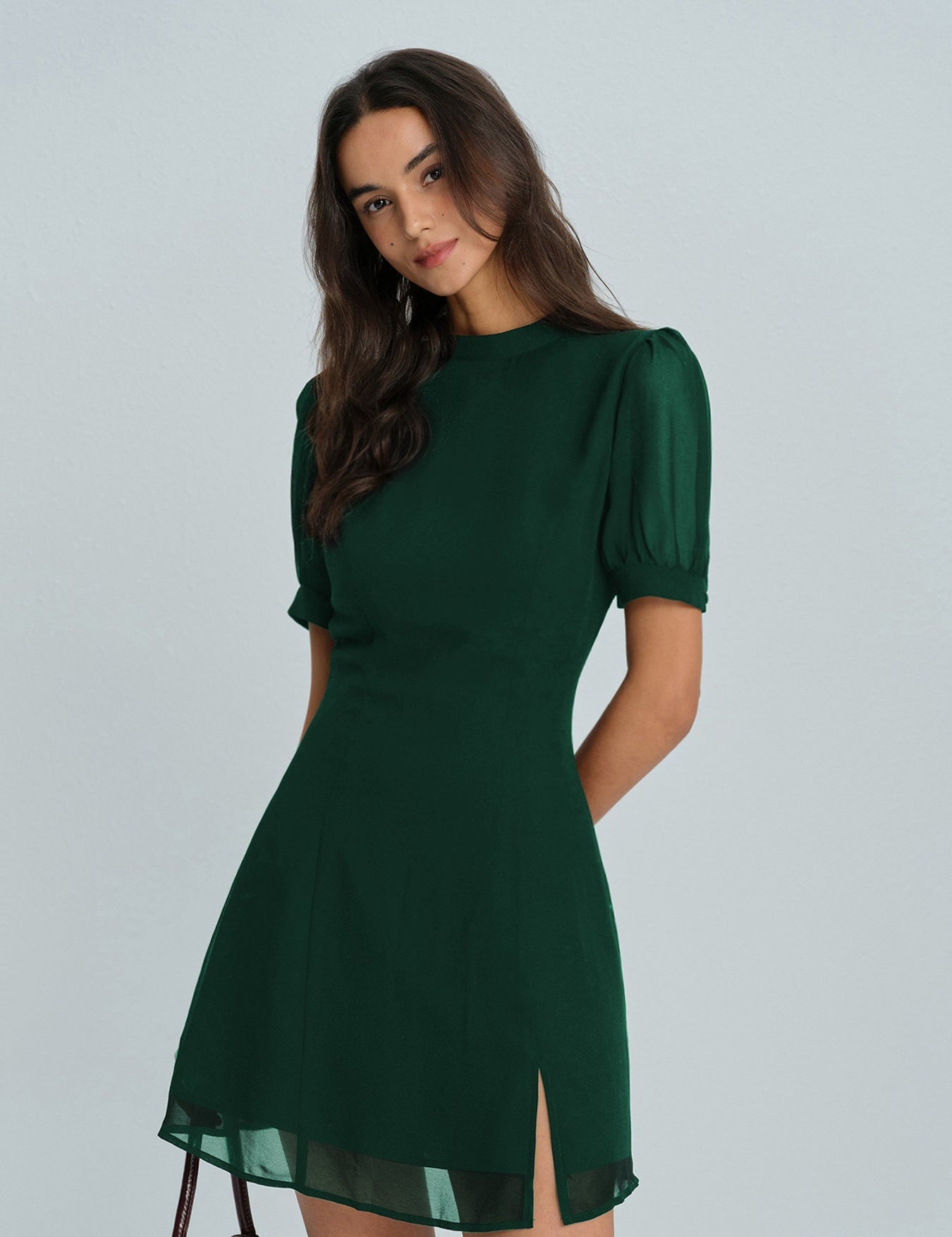 Gina | Dames Jurk - Chiffon Mini-jurk met Transparante Details 0