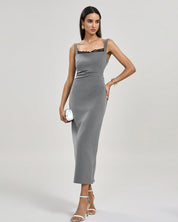 Gina | Dames Lange Jurk - Geplooid en Elegant Maxi Jurk 0