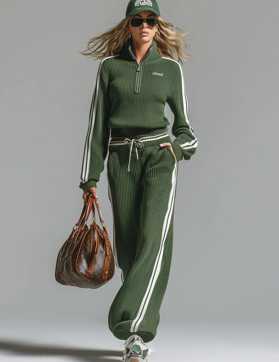 Gina | Dames Pak - Stijlvol Groen Retro Co-ord Pak, Comfortabele Pasvorm 0