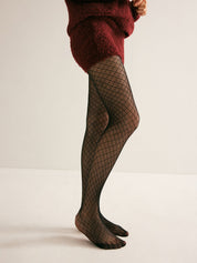 Gina | Dames Panty - Geometrisch Micronet Ontwerp, Hoogwaardige Stoffen