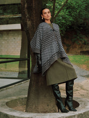 Gina | Dames Poncho - Hoogwaardige Gebreide Stof met Ruitpatroon 4