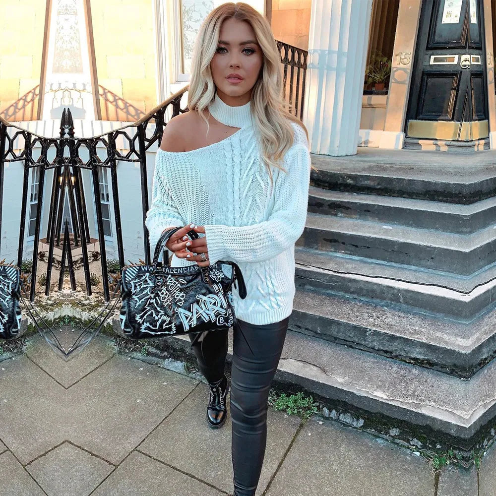 Gina | Dames Trui met Blote Schouders - Comfortabele Gebreide Sweater 0