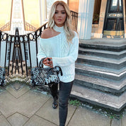 Gina | Dames Trui met Blote Schouders - Comfortabele Gebreide Sweater 0