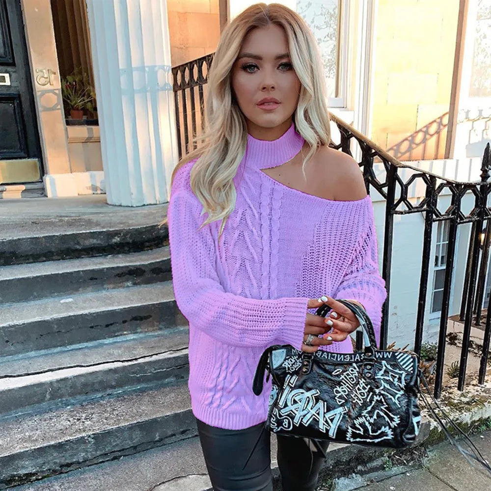 Gina | Dames Trui met Blote Schouders - Comfortabele Gebreide Sweater 1