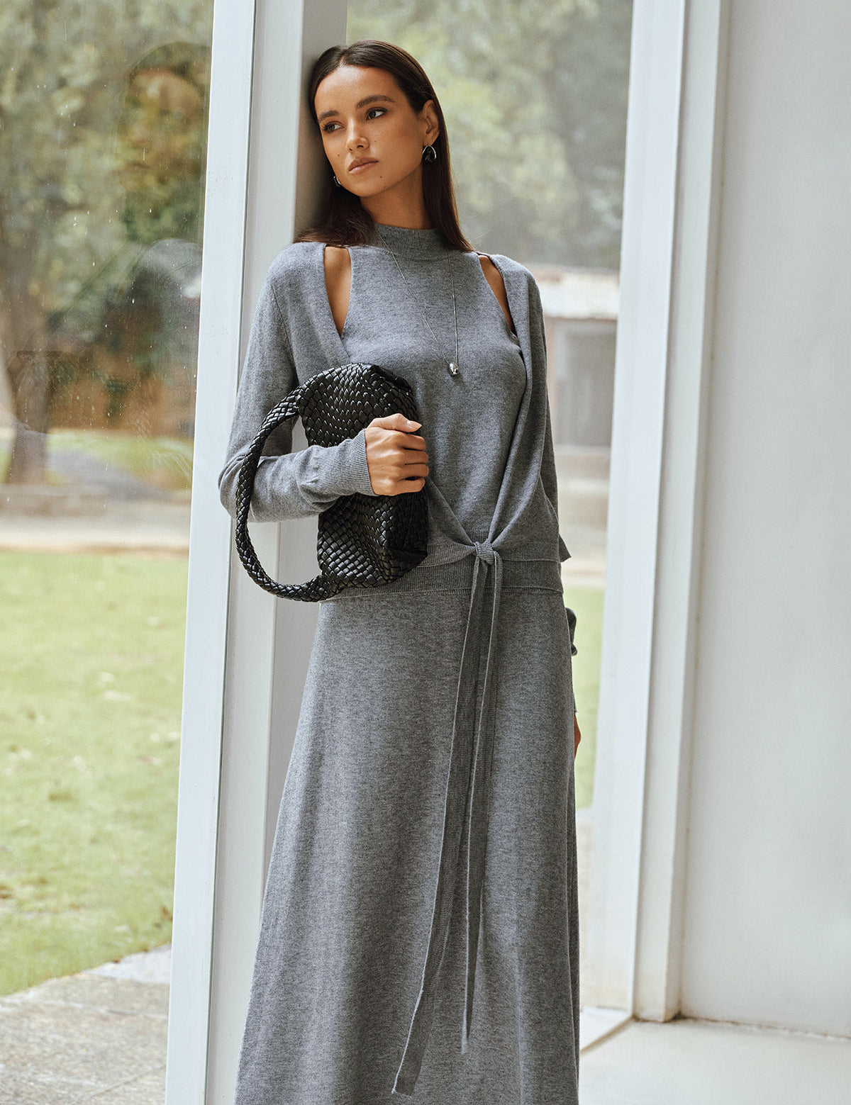 Gina | Dames Tweedelige Set - Hoogwaardige Stoffen, Trendy Tailletop en Rok 0