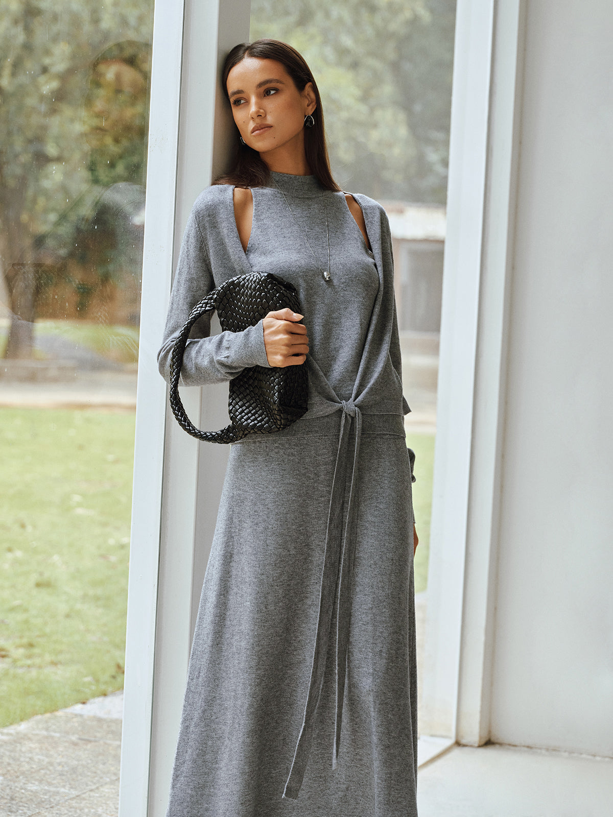 Gina | Dames Tweedelige Set - Hoogwaardige Stoffen, Trendy Tailletop en Rok 0