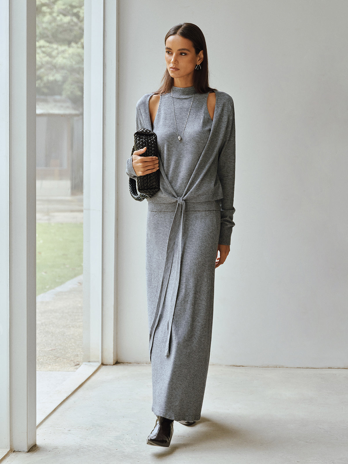 Gina | Dames Tweedelige Set - Hoogwaardige Stoffen, Trendy Tailletop en Rok 2